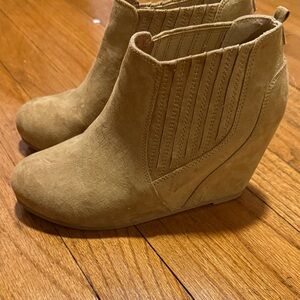 Aeropostale Tan Wedge Booties